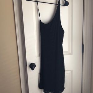 Four Leaf black one shoulder bodycon dress